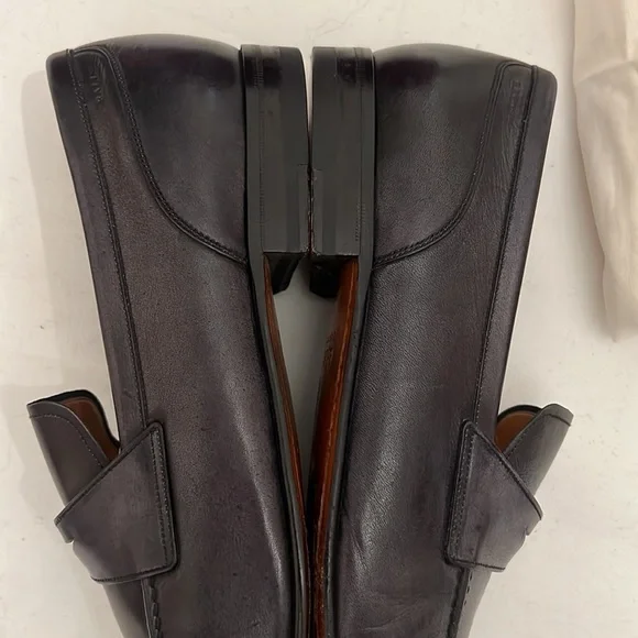 Mens BALLY Dark Grained Gray Slip on Loafer Shoes 9 1/2 - Picture 16 of 16